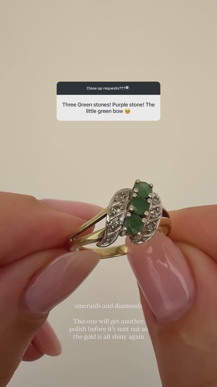 Emerald Ring Vintage Gold