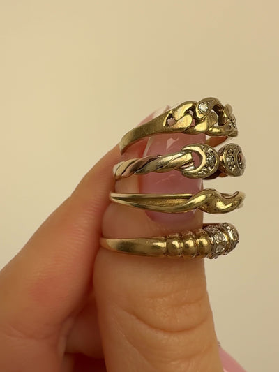 Cuban Chain Ring Vintage Gold