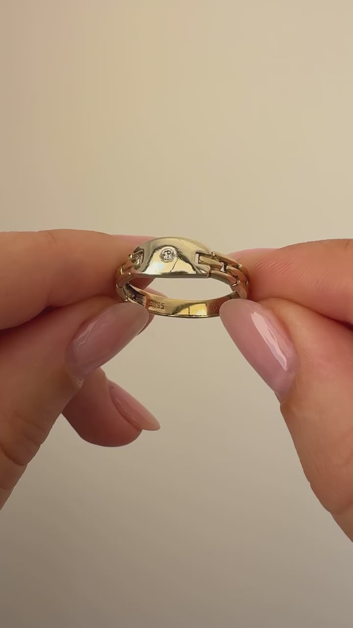 Chain Bicolor Ring Vintage Gold