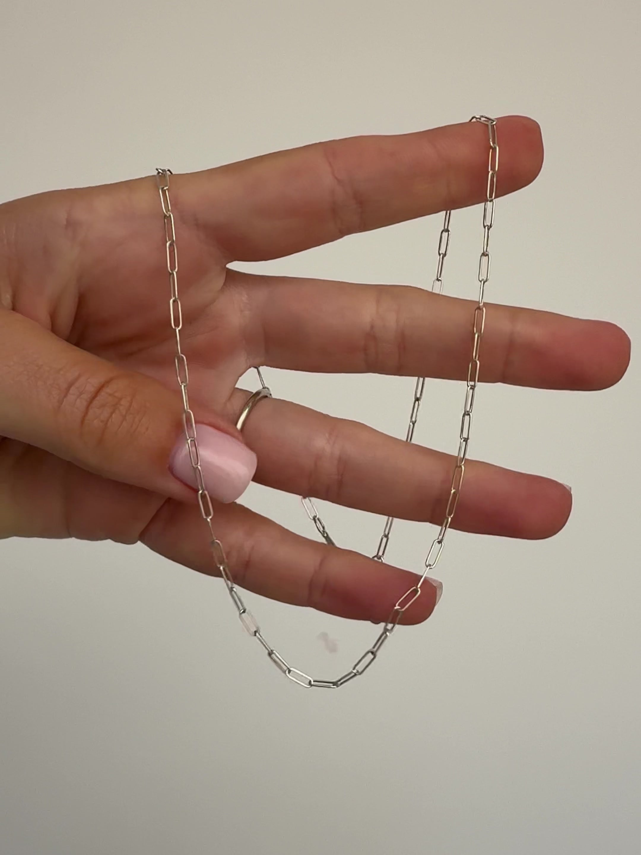 Classic Paper Clip Chain 925 Silver