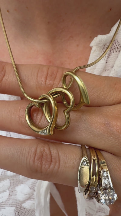 Big Heart Bead Vintage Gold