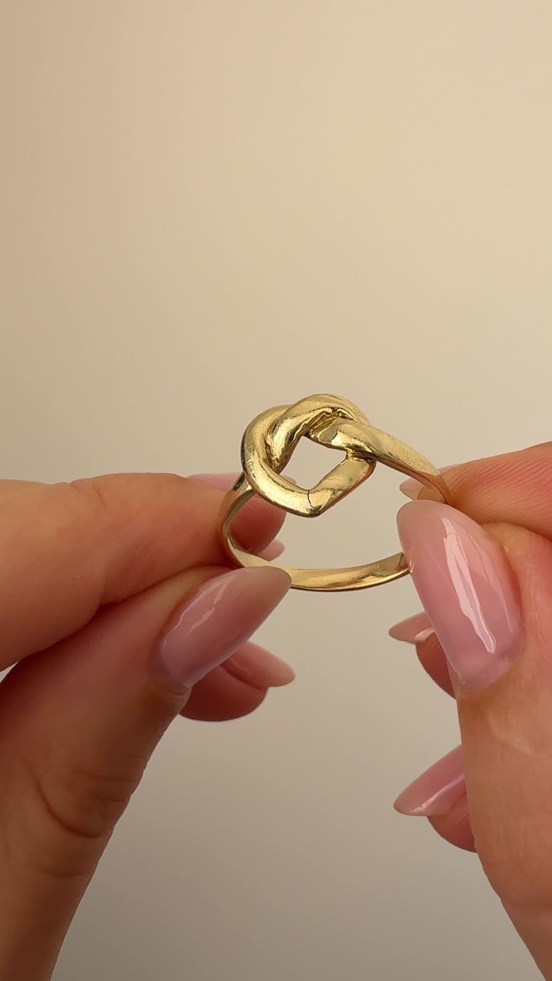 Heart Knot Ring Vintage Yellow Gold