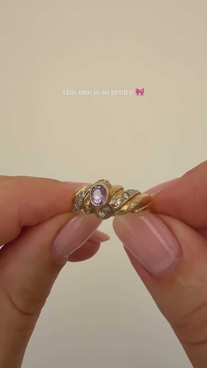 Amethyst Ring Vintage Gold