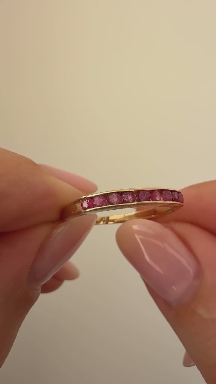 Ruby Memory Ring Vintage Gold