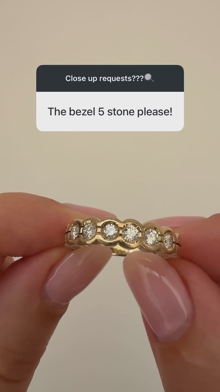 Bezel Diamond Ring Vintage Yellow Gold