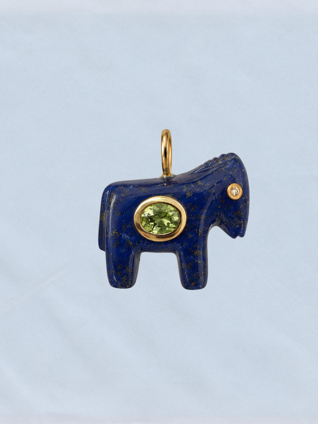 Horse Talisman Charm Lapis Green