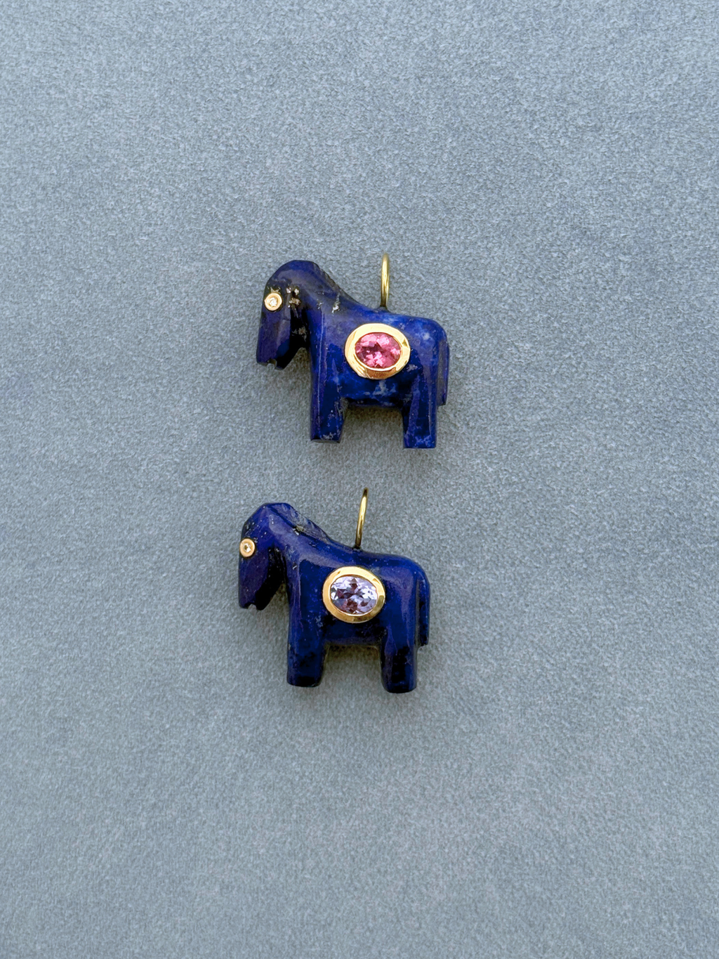 Horse Talisman Charm Lapis & Pink