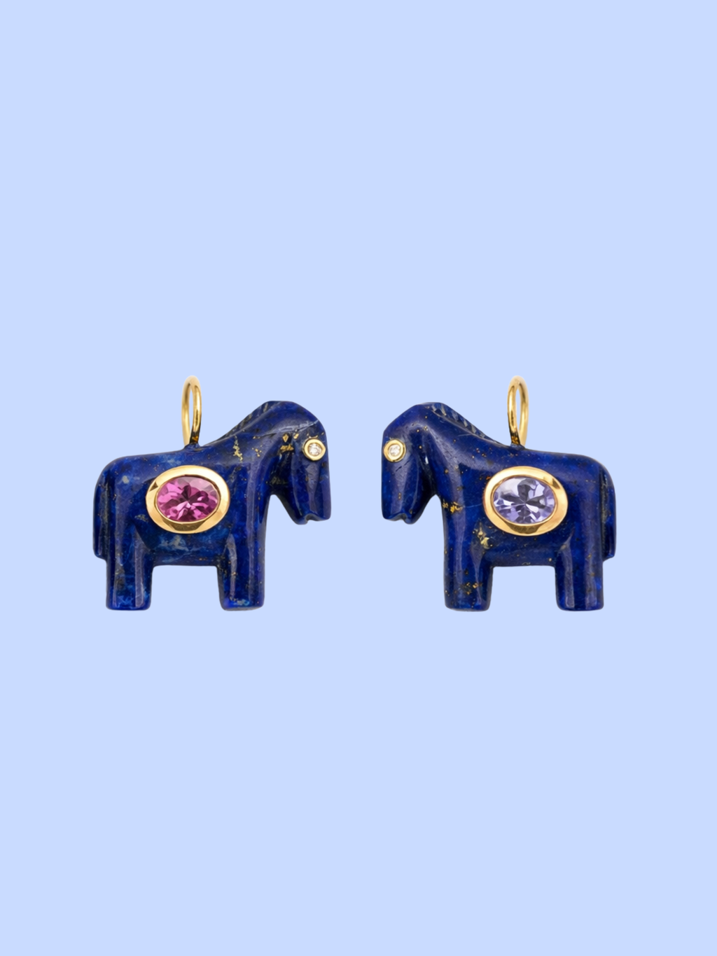 Horse Talisman Charm Lapis & Pink