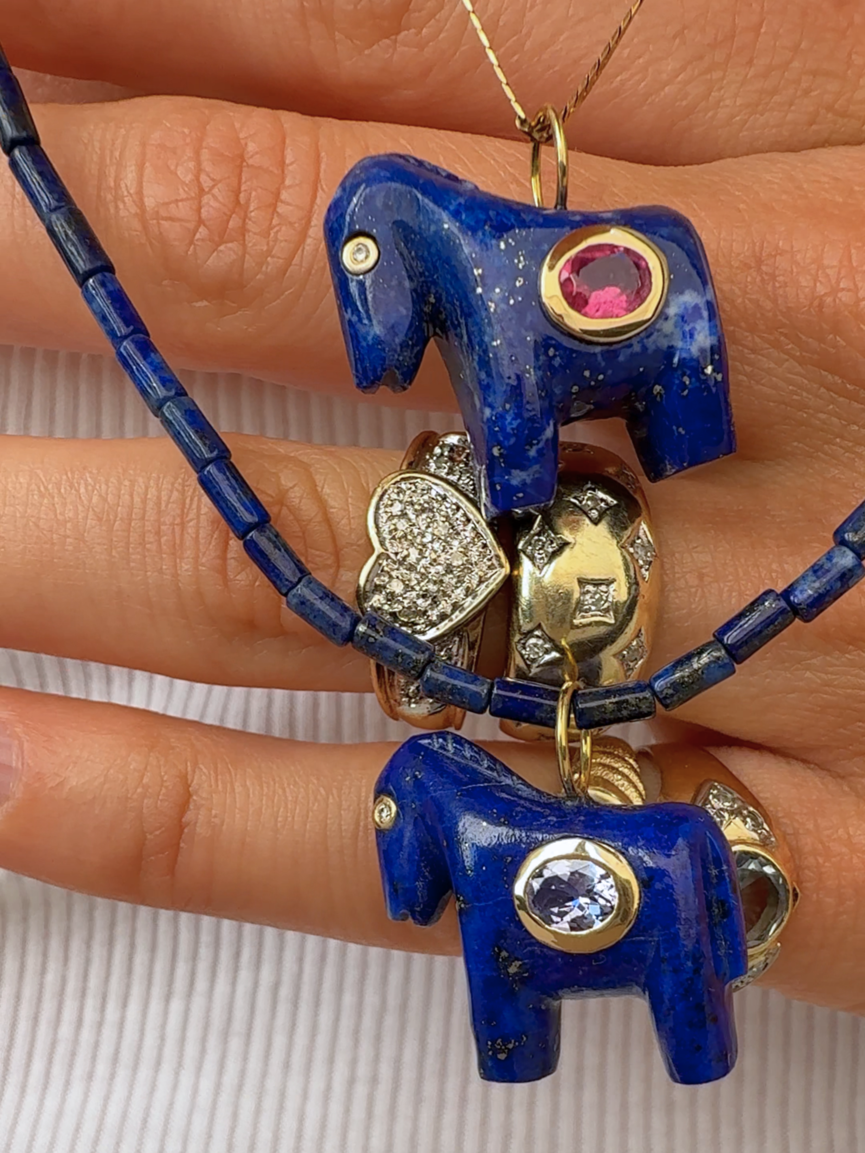 Horse Talisman Charm Lapis & Blue