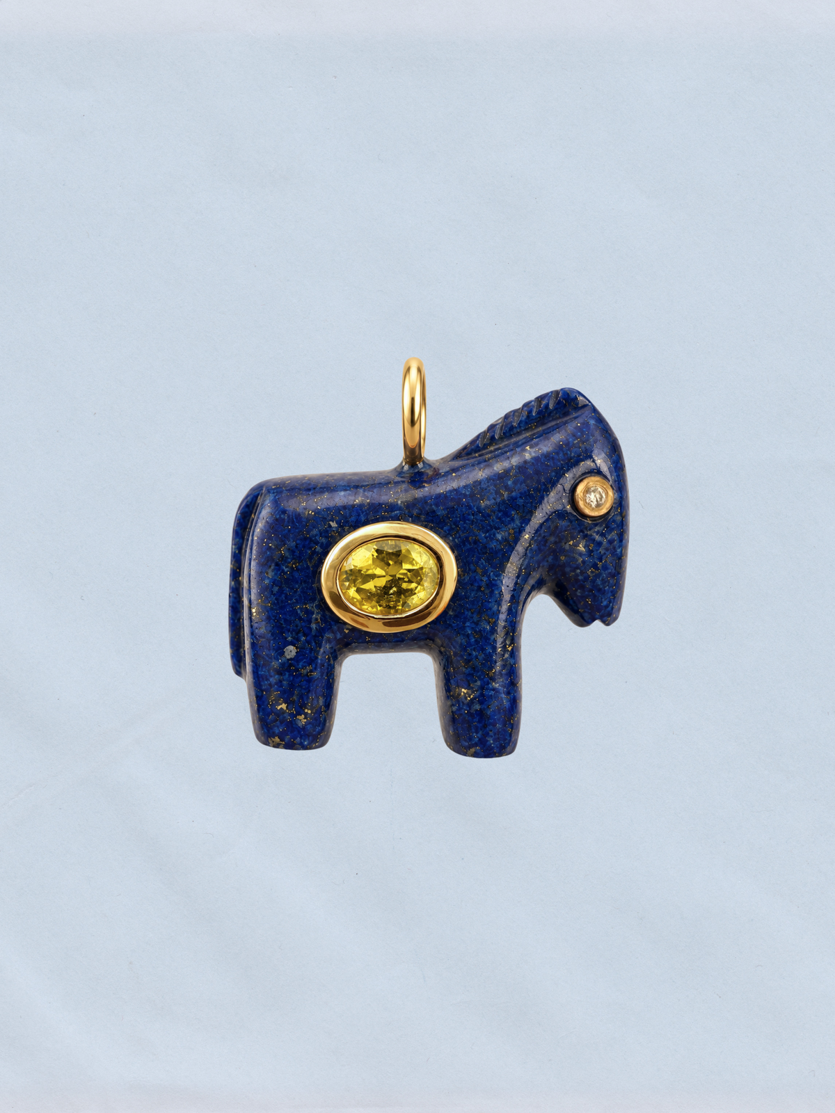 Horse Talisman Charm Lapis Yellow