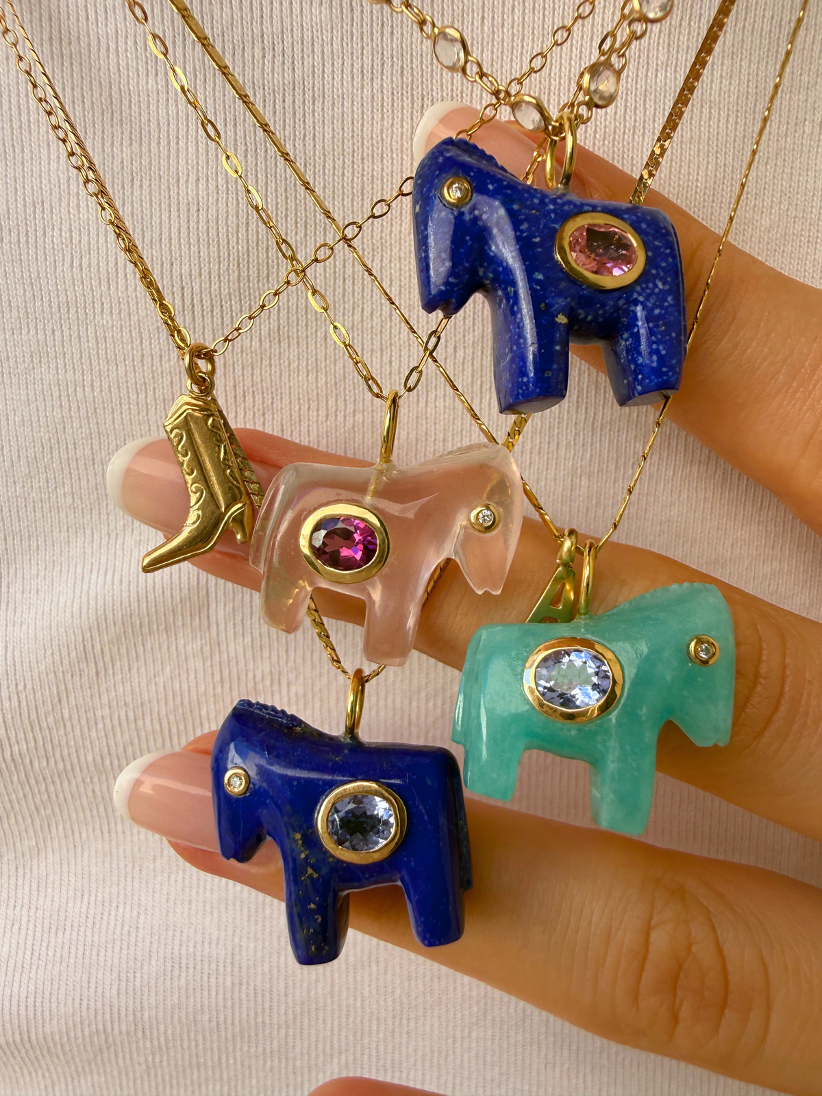 Horse Talisman Charm Rose Quartz