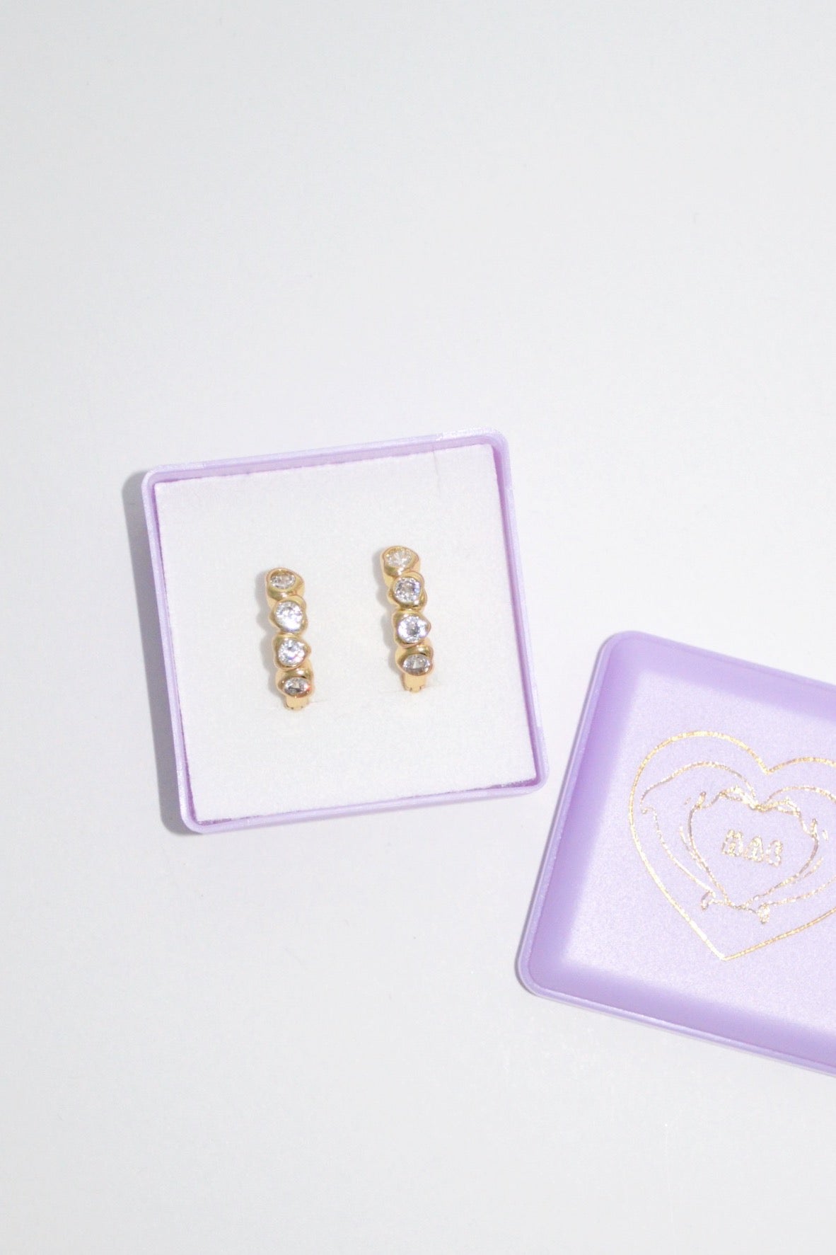 Diamond Heart Hoops
