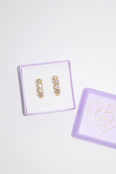 Diamond Heart Hoops